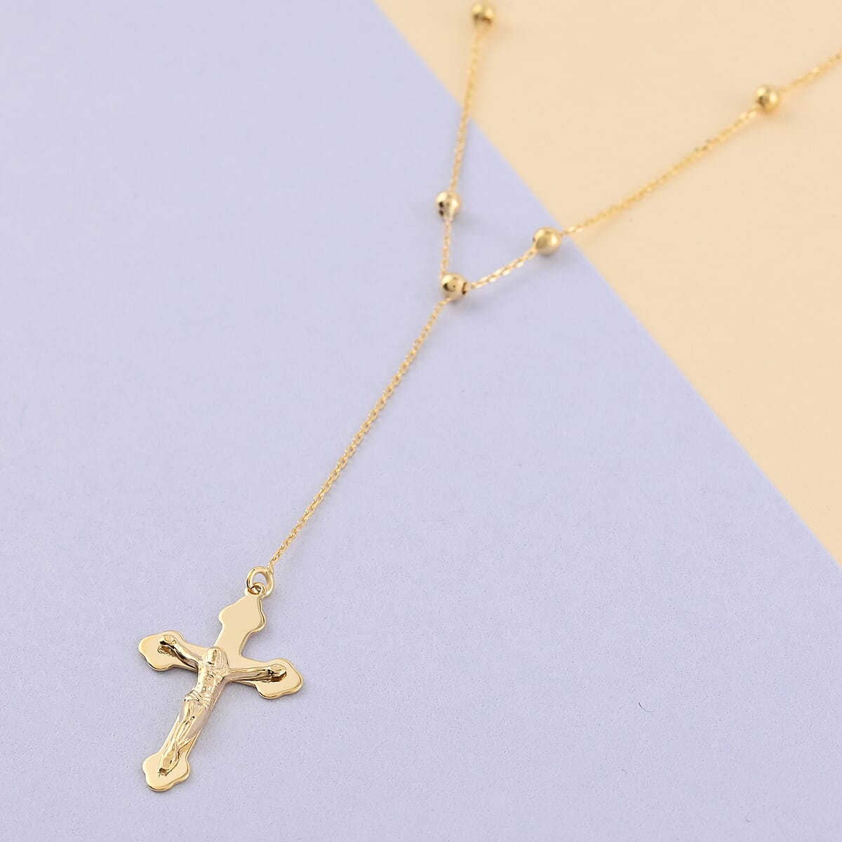 Maestro Gold Collection Italian 10K Yellow Gold 0.15mm Rosary Necklace 18 Inches 1.25 Grams image number 1