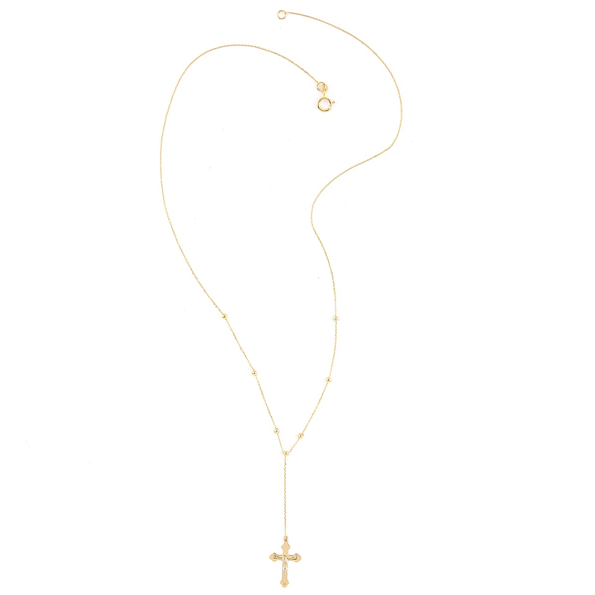 Maestro Gold Collection Italian 10K Yellow Gold 0.15mm Rosary Necklace 18 Inches 1.25 Grams image number 2