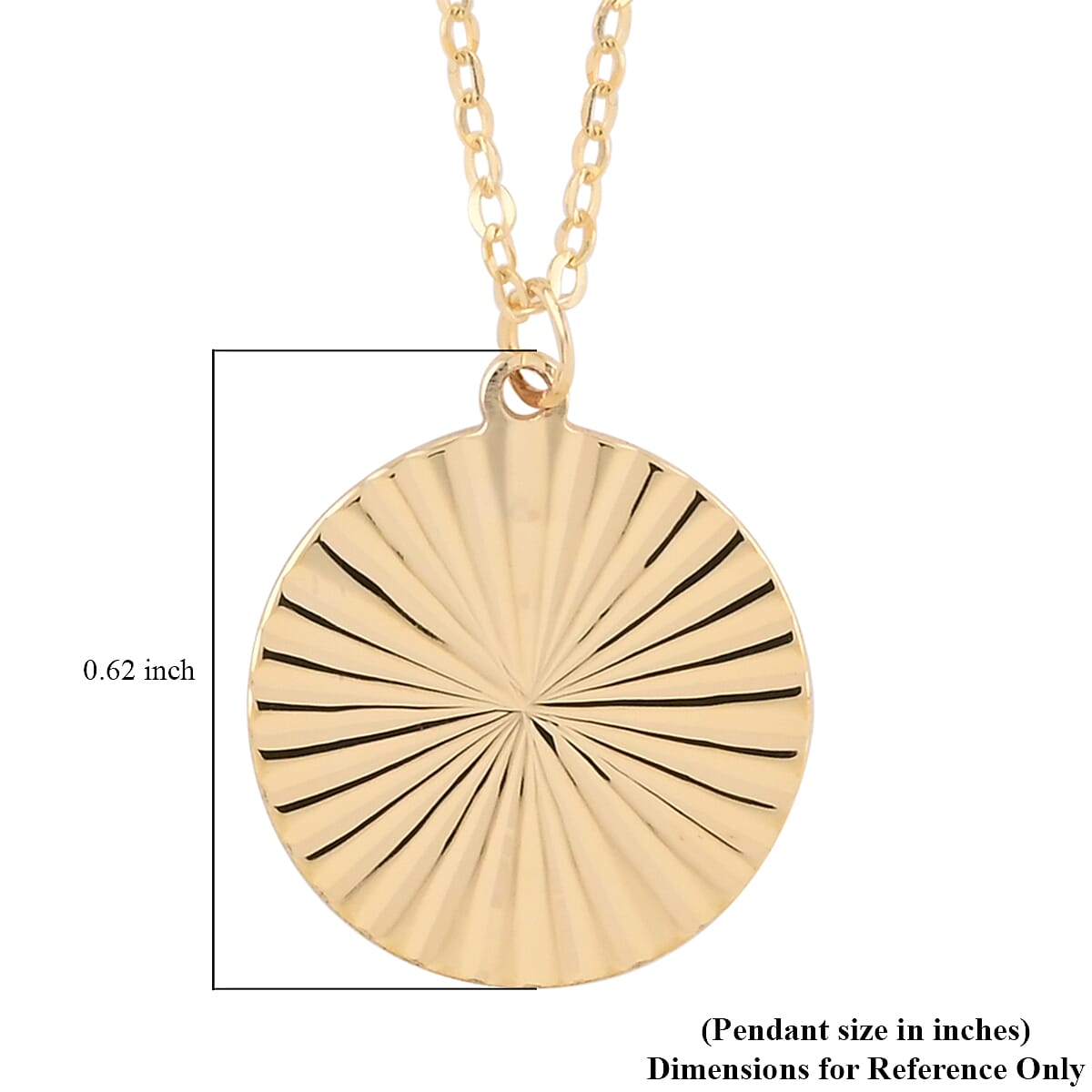 Maestro Gold Collection Italian 10K Yellow Gold 2mm Lucky Coin Diamond Cut Circle Pendant Necklace 18 Inches 1.20 Grams image number 6