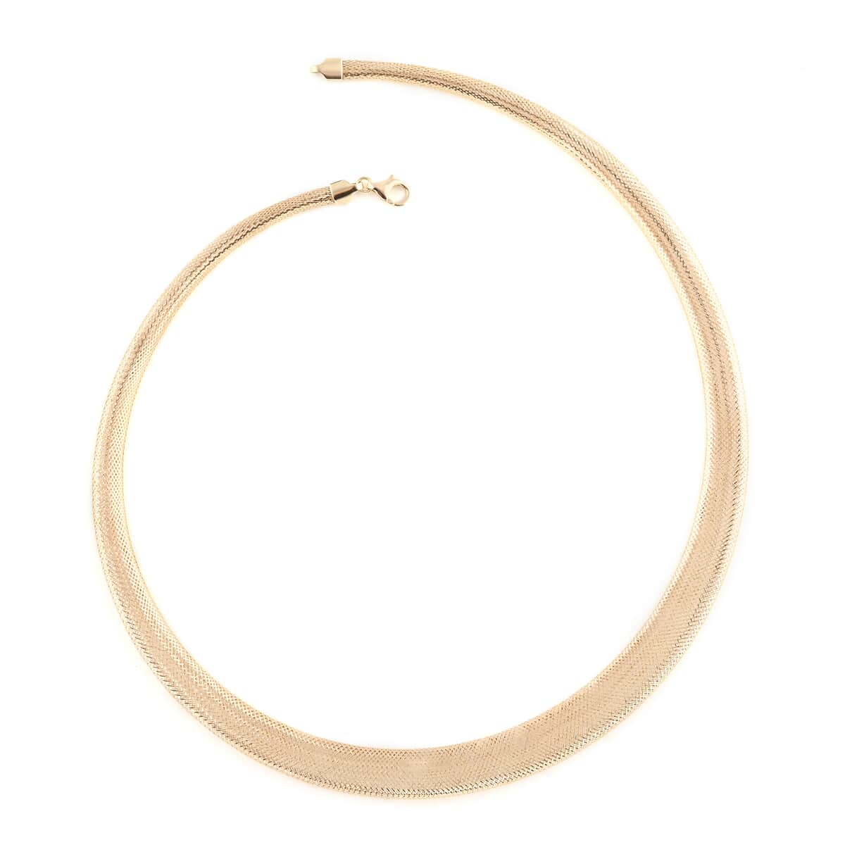 Maestro Gold Collection Italian 10K Yellow Gold 12mm Graduated Mesh Omega Necklace 18 Inches 4.10 Grams image number 0