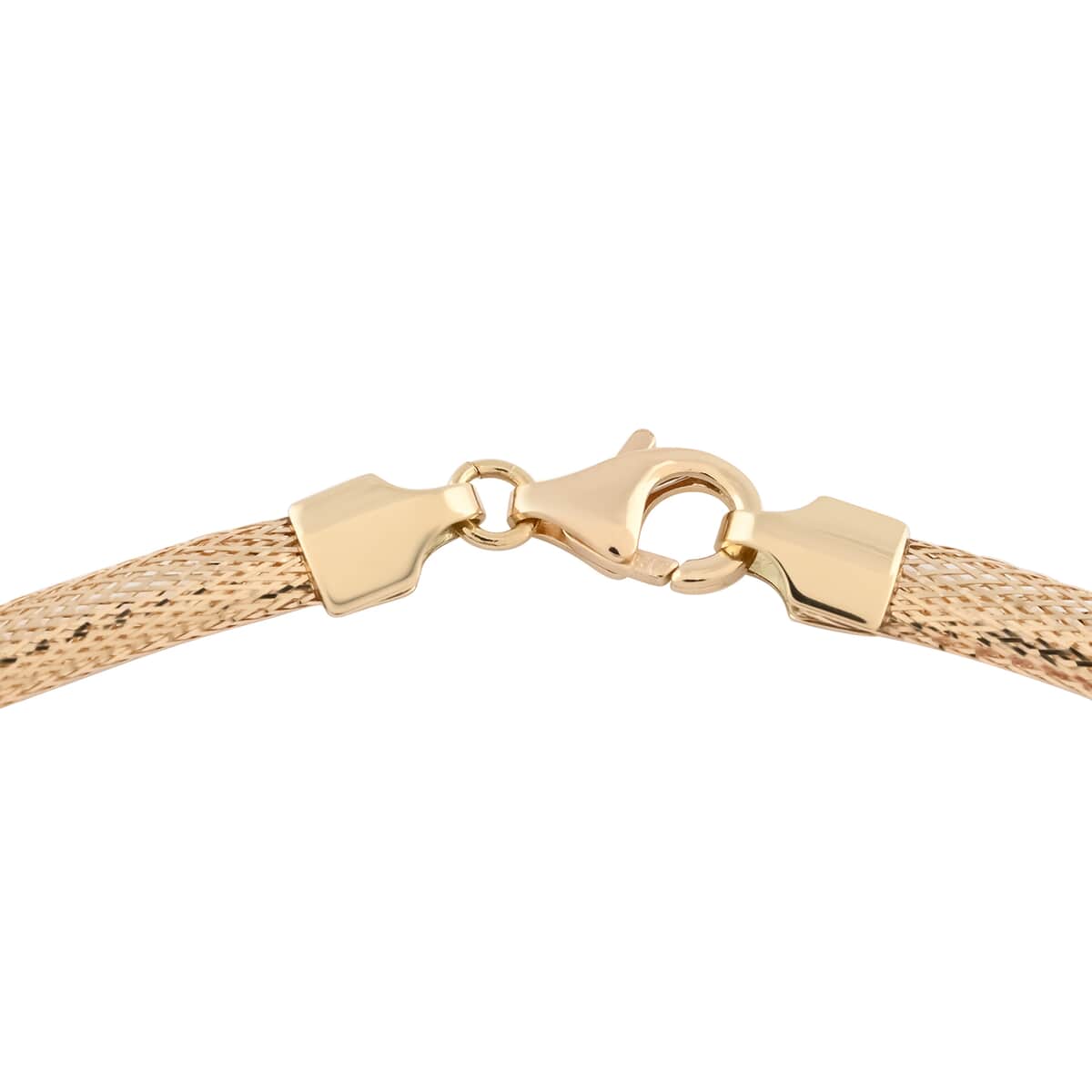 Maestro Gold Collection Italian 10K Yellow Gold 12mm Graduated Mesh Omega Necklace 18 Inches 4.10 Grams image number 3