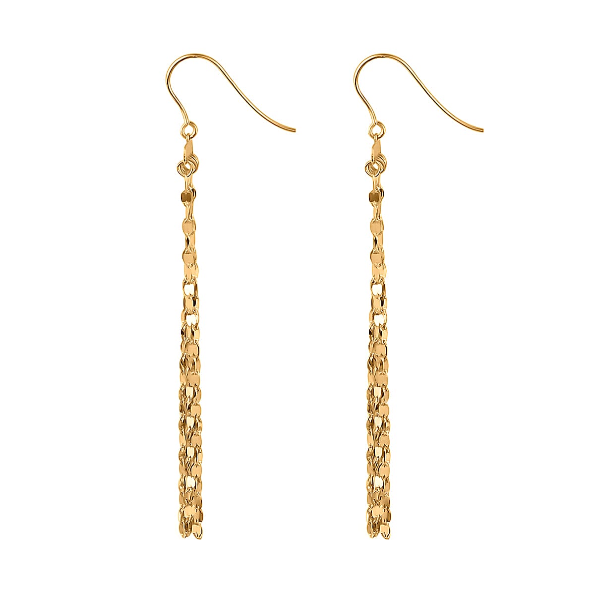 Maestro Gold Collection Italian 10K Yellow Gold Mirror Draping Earrings 1.40 Grams image number 3