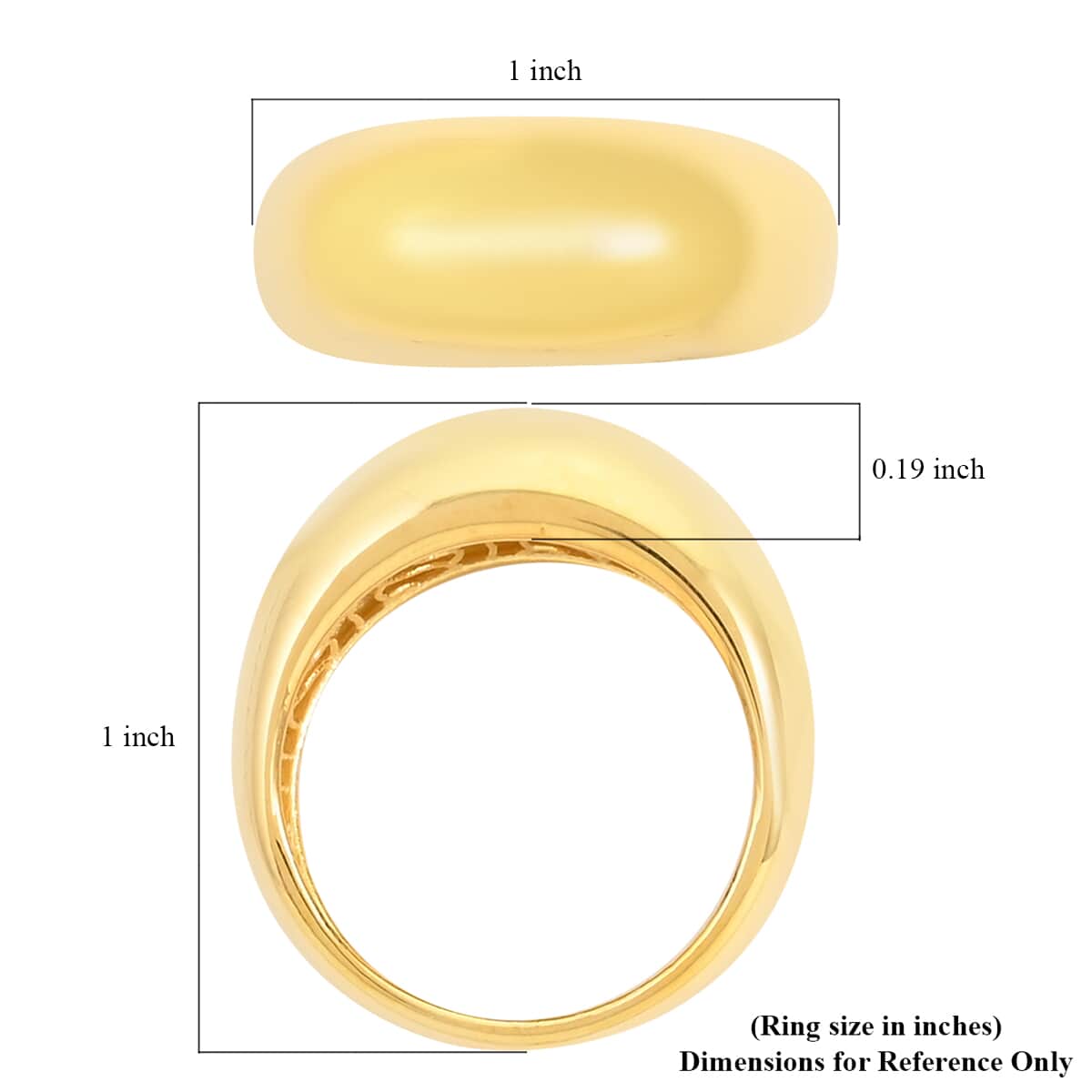 Maestro Gold Collection Italian 10K Yellow Gold Graduated Domed Ring 3 Grams image number 5