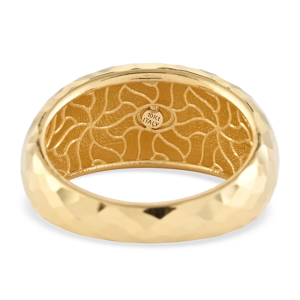 Maestro Gold Collection Italian 10K Yellow Gold Multi Cut Domed Ring (Size 6.0) 2.10 Grams image number 4