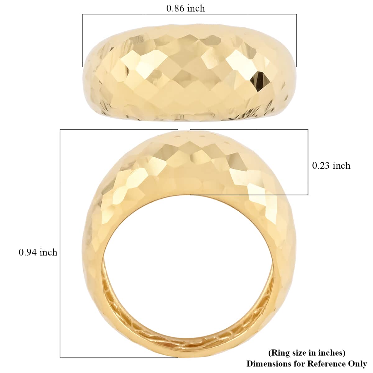 Maestro Gold Collection Italian 10K Yellow Gold Multi Cut Domed Ring (Size 6.0) 2.10 Grams image number 6