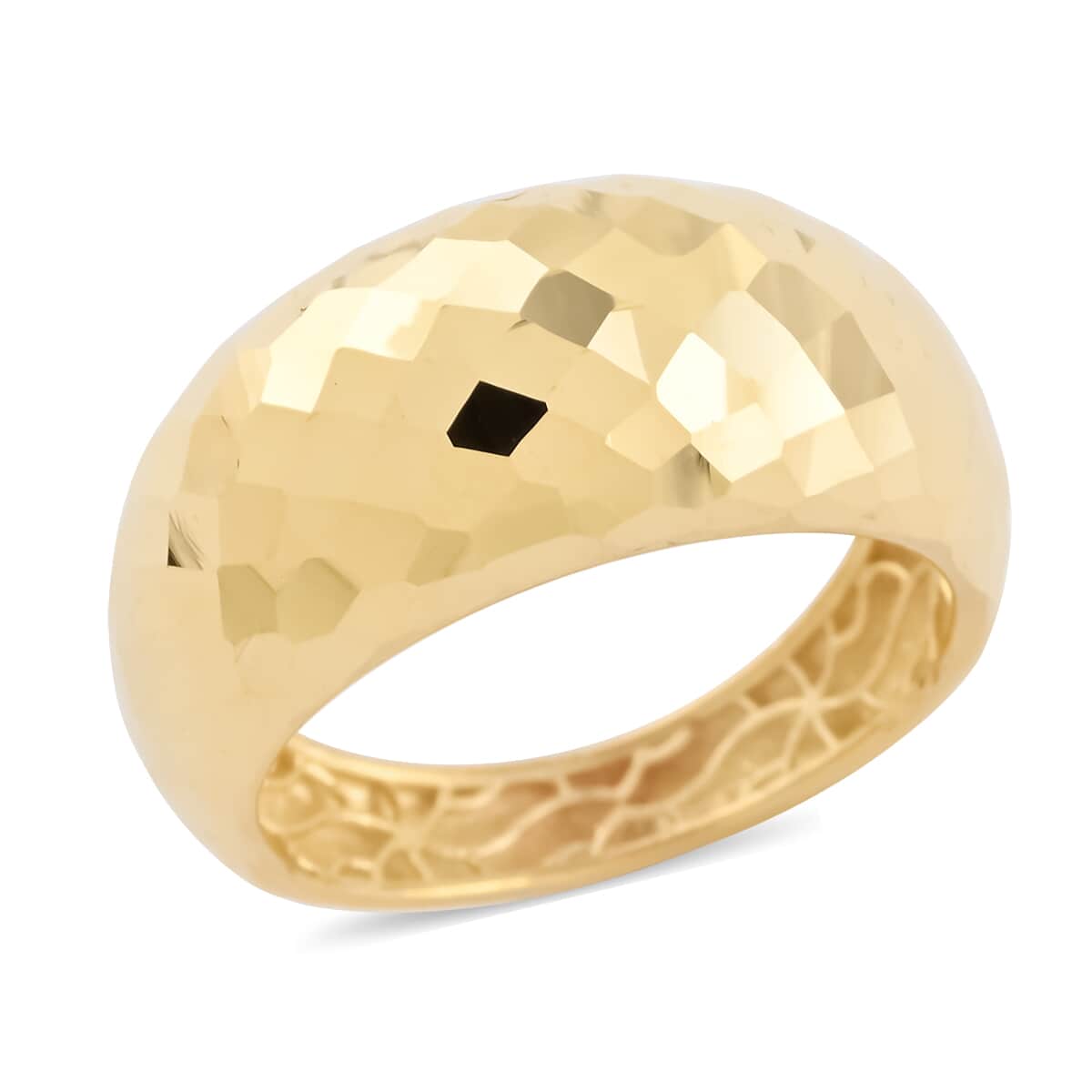 Maestro Gold Collection Italian 10K Yellow Gold Multi Cut Domed Ring (Size 7.0) 2.10 Grams image number 0