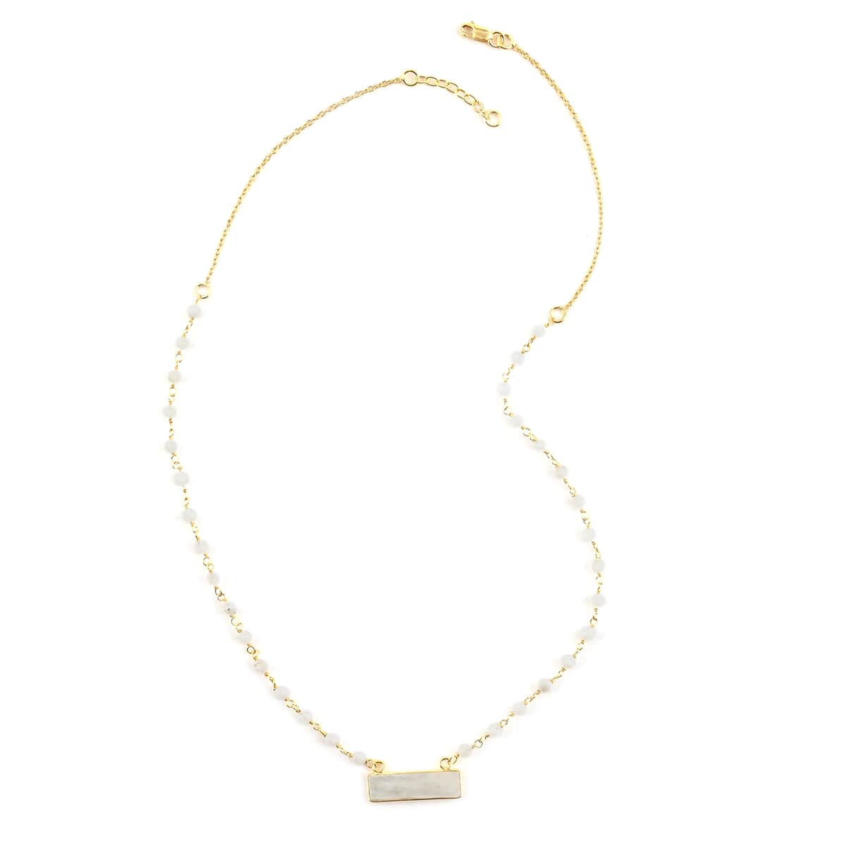 Multi Moonstone Necklace 18 Inches in 14K Yellow Gold Over Sterling Silver 8.15 ctw image number 0