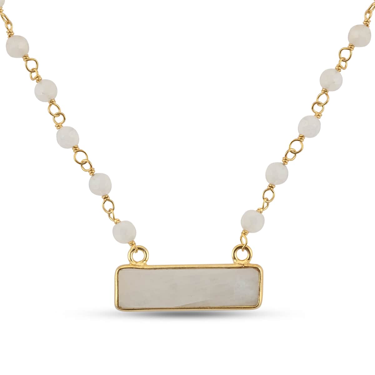 Multi Moonstone Necklace 18 Inches in 14K Yellow Gold Over Sterling Silver 8.15 ctw image number 2