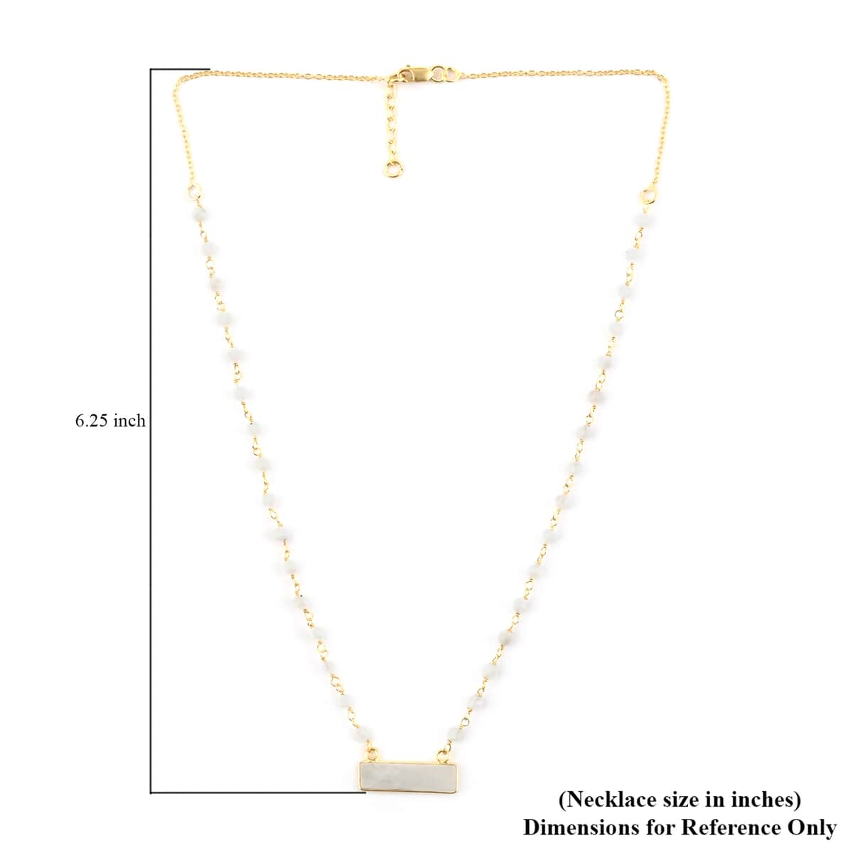 Multi Moonstone Necklace 18 Inches in 14K Yellow Gold Over Sterling Silver 8.15 ctw image number 4