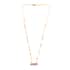 Peach Moonstone Bar Necklace 18 Inches in 14K Yellow Gold Over Sterling Silver 8.20 ctw image number 2