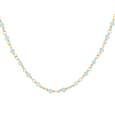Apatite 3 Layer Beaded Necklace 17 Inches in 14K Yellow Gold Over Sterling Silver 51.00 ctw