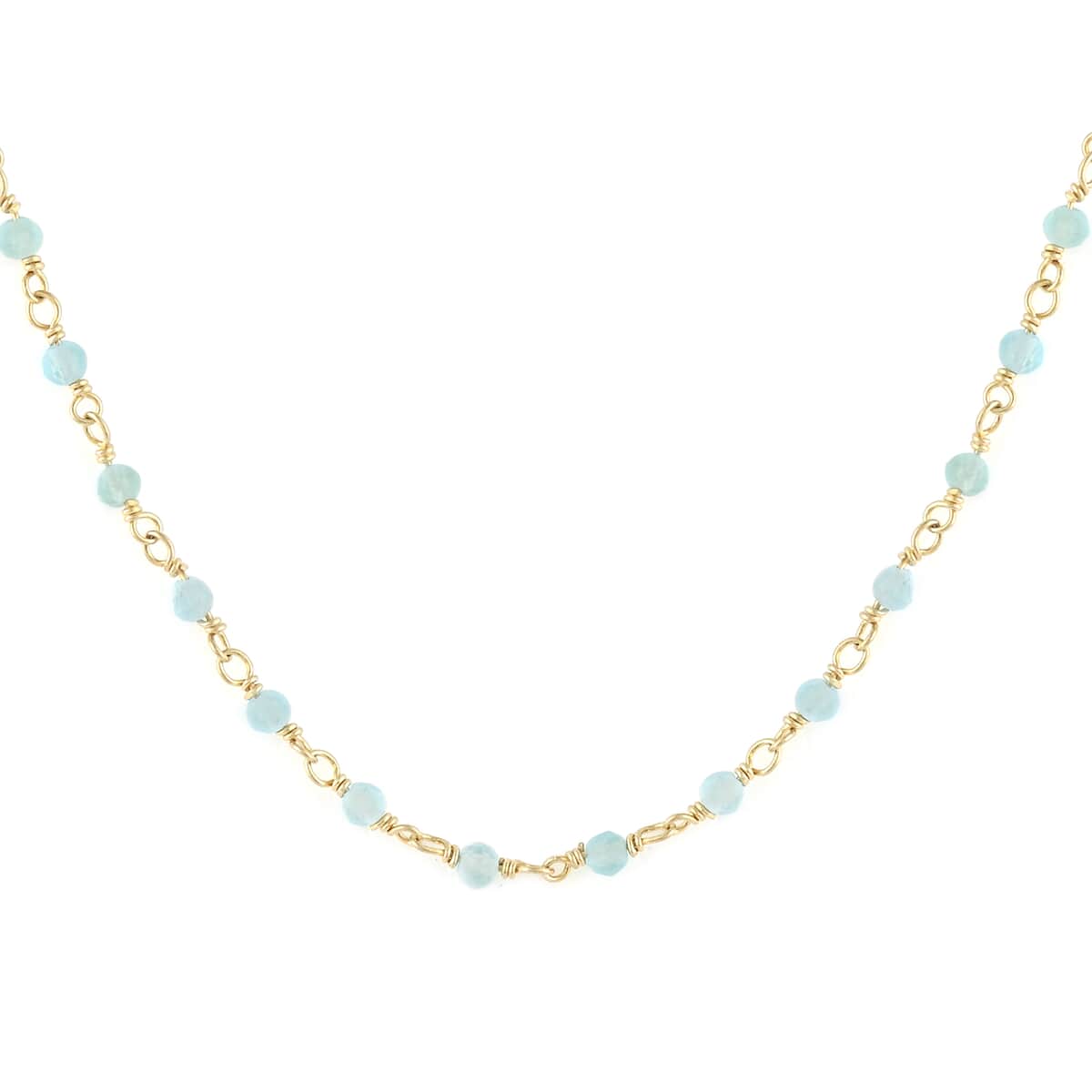 Apatite 3 Layer Beaded Necklace 17 Inches in 14K Yellow Gold Over Sterling Silver 51.00 ctw image number 2