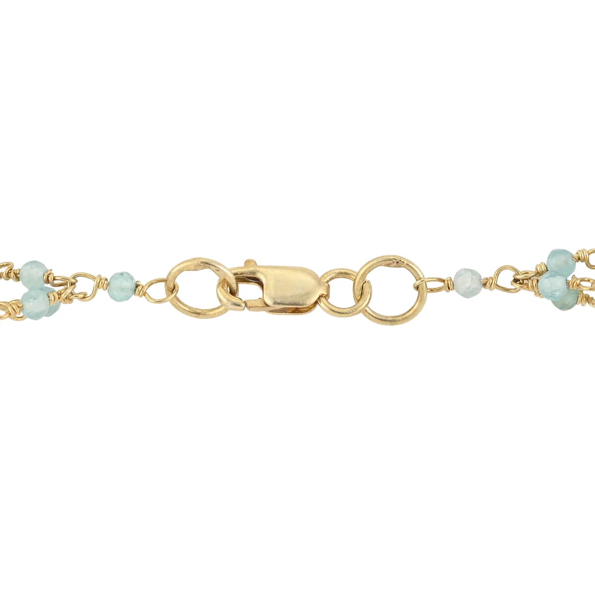 Apatite 3 Layer Necklace 17 Inches in 14K Yellow Gold Over Sterling Silver 11.80 Grams 51.00 ctw image number 3