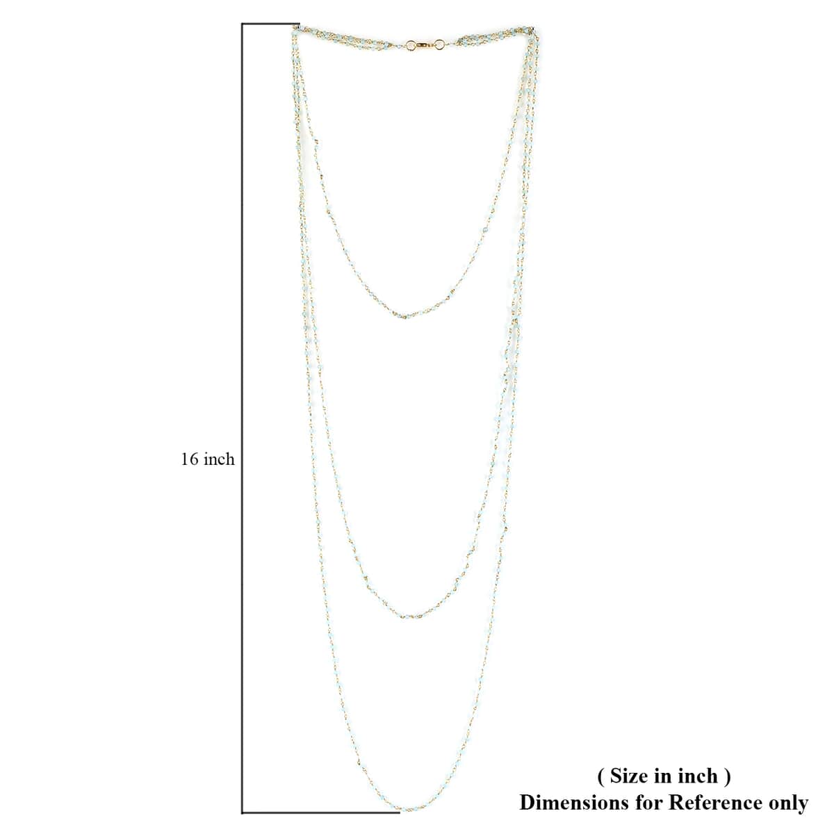 Apatite 3 Layer Beaded Necklace 17 Inches in 14K Yellow Gold Over Sterling Silver 51.00 ctw image number 4