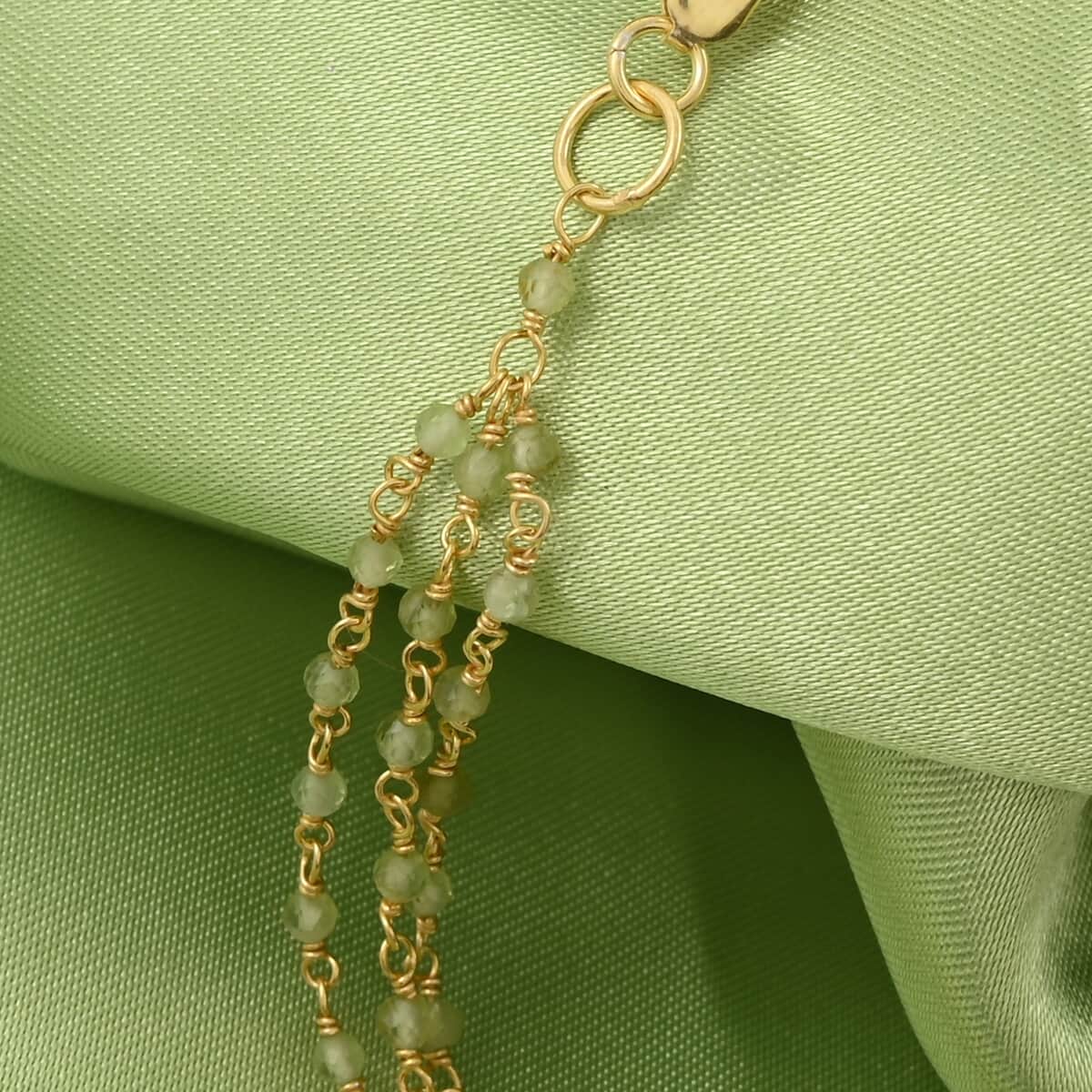 Peridot 3 Layer Necklace 17 Inches in 14K Yellow Gold Over Sterling Silver 12.70 Grams 17.00 ctw image number 1