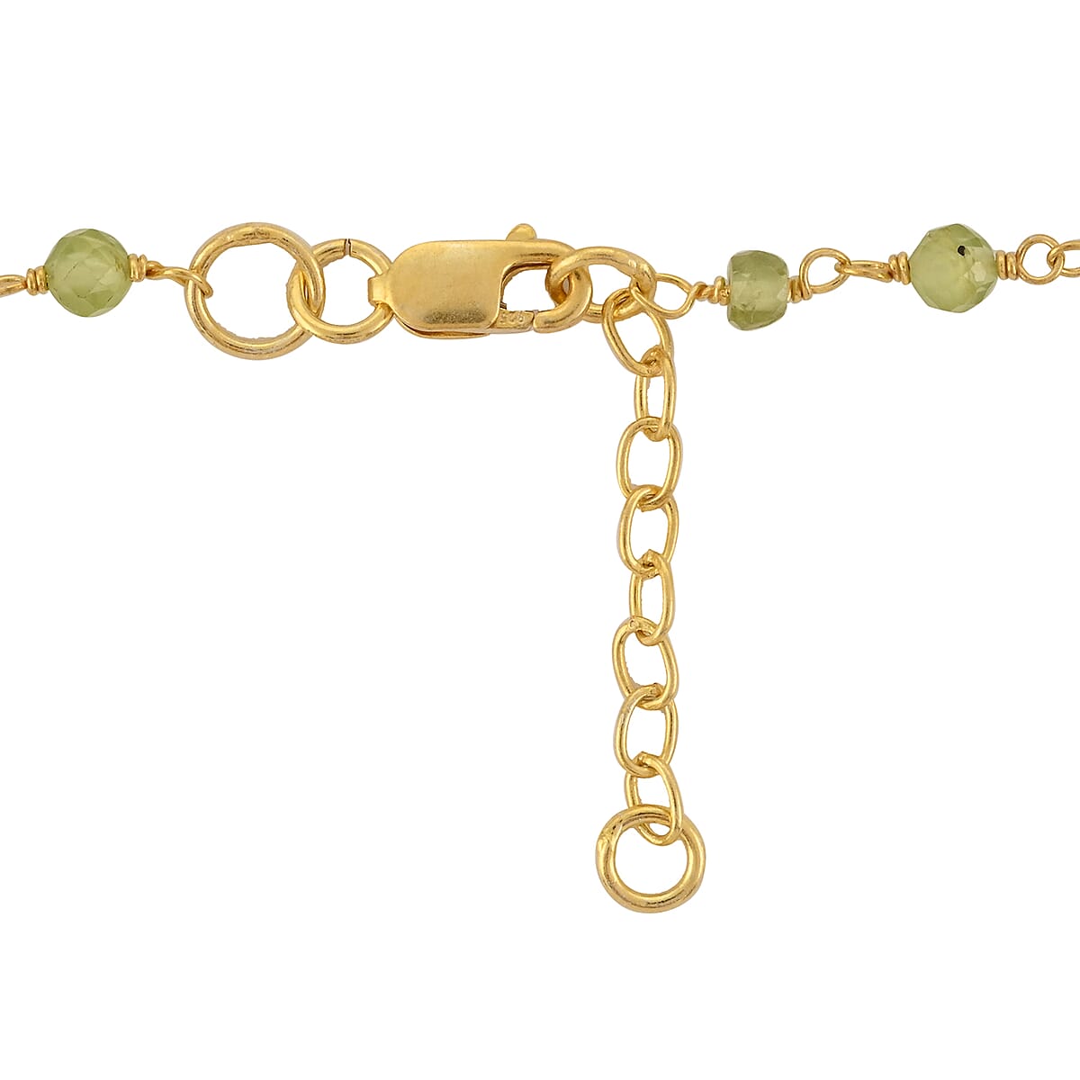 Peridot, White Quartz Double Pendant Necklace 18 Inches in 14K Yellow Gold Over Sterling Silver 13.55 ctw image number 3