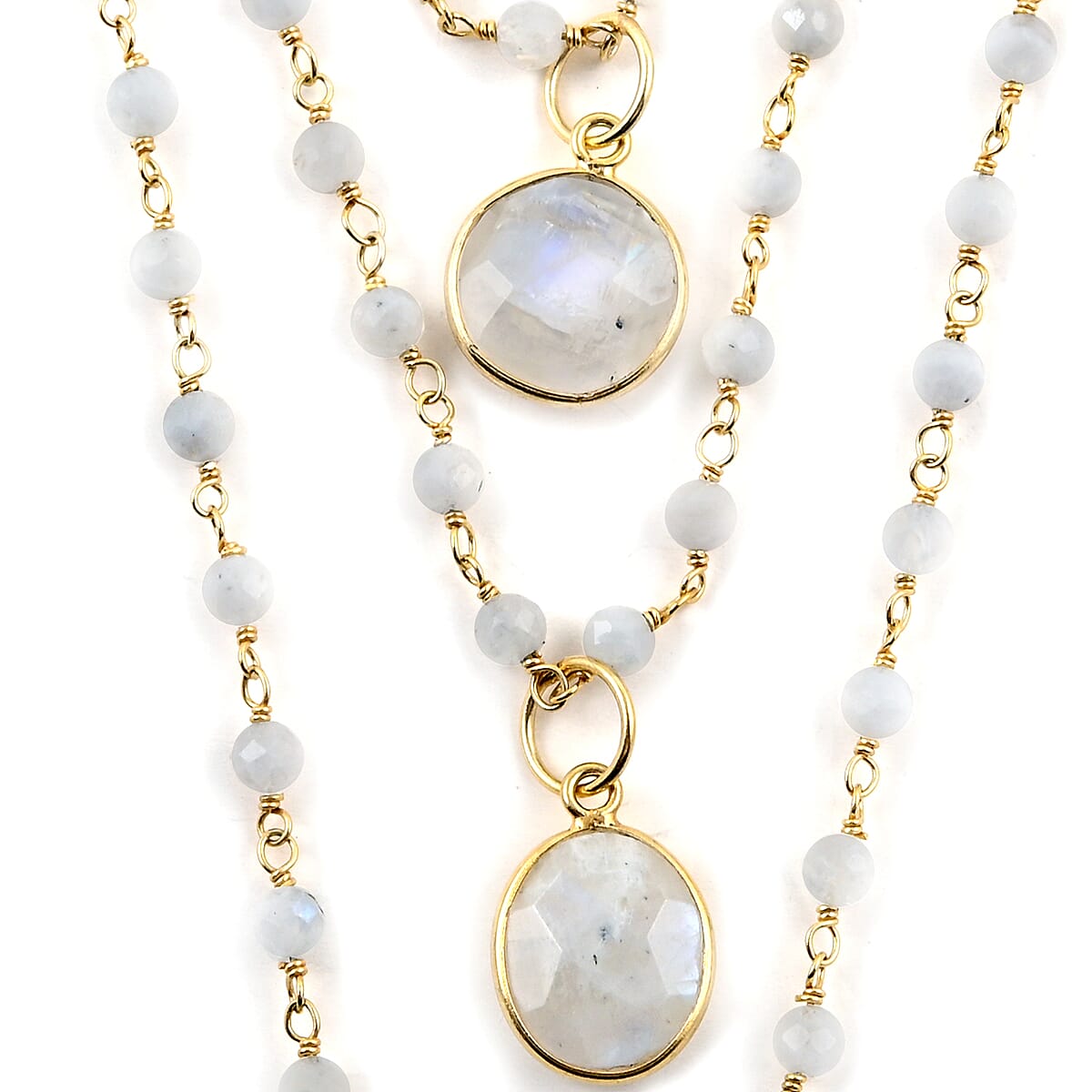 Moonstone layered Cuban necklace