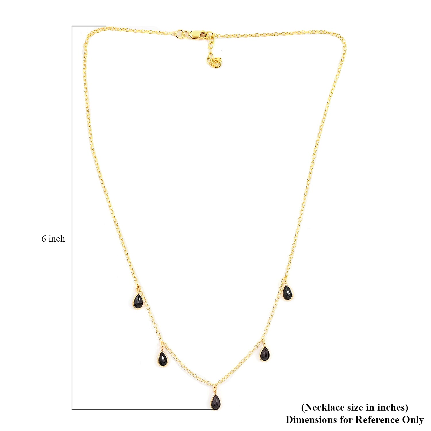 Sapphire Drop Necklace 17 Inches in 14K Yellow Gold Over Sterling Silver 1.75 ctw