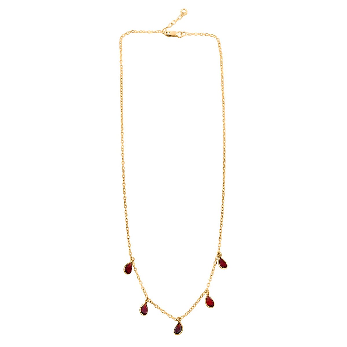 Sapphire Drop Necklace 17 Inches in 14K Yellow Gold Over Sterling Silver 1.70 ctw image number 2