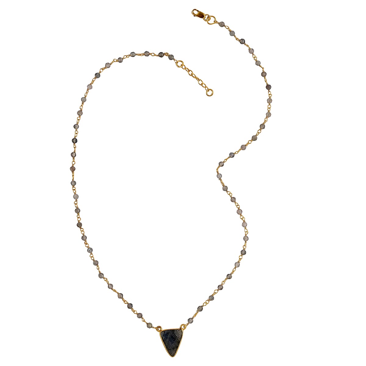 Malagasy Labradorite Necklace 18 Inches in 14K Yellow Gold Over Sterling Silver 8.55 ctw image number 2