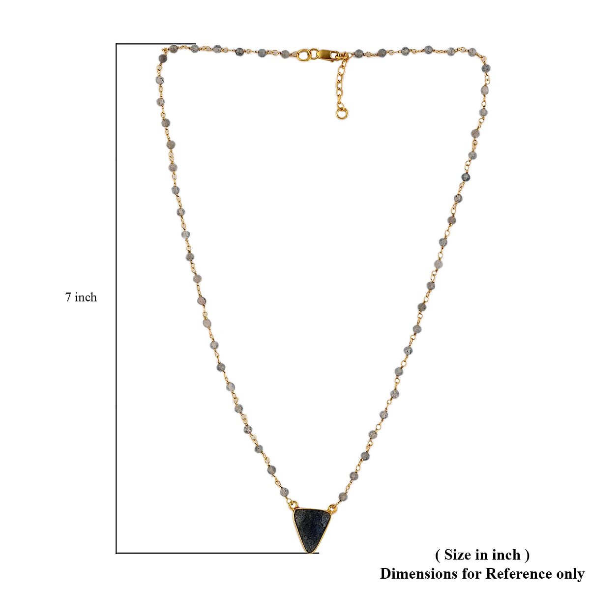 Malagasy Labradorite Necklace 18 Inches in 14K Yellow Gold Over Sterling Silver 8.55 ctw image number 4