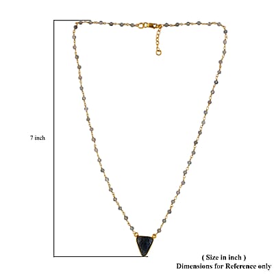 Malagasy Labradorite Necklace 18 Inches in 14K Yellow Gold Over Sterling Silver 8.50 ctw