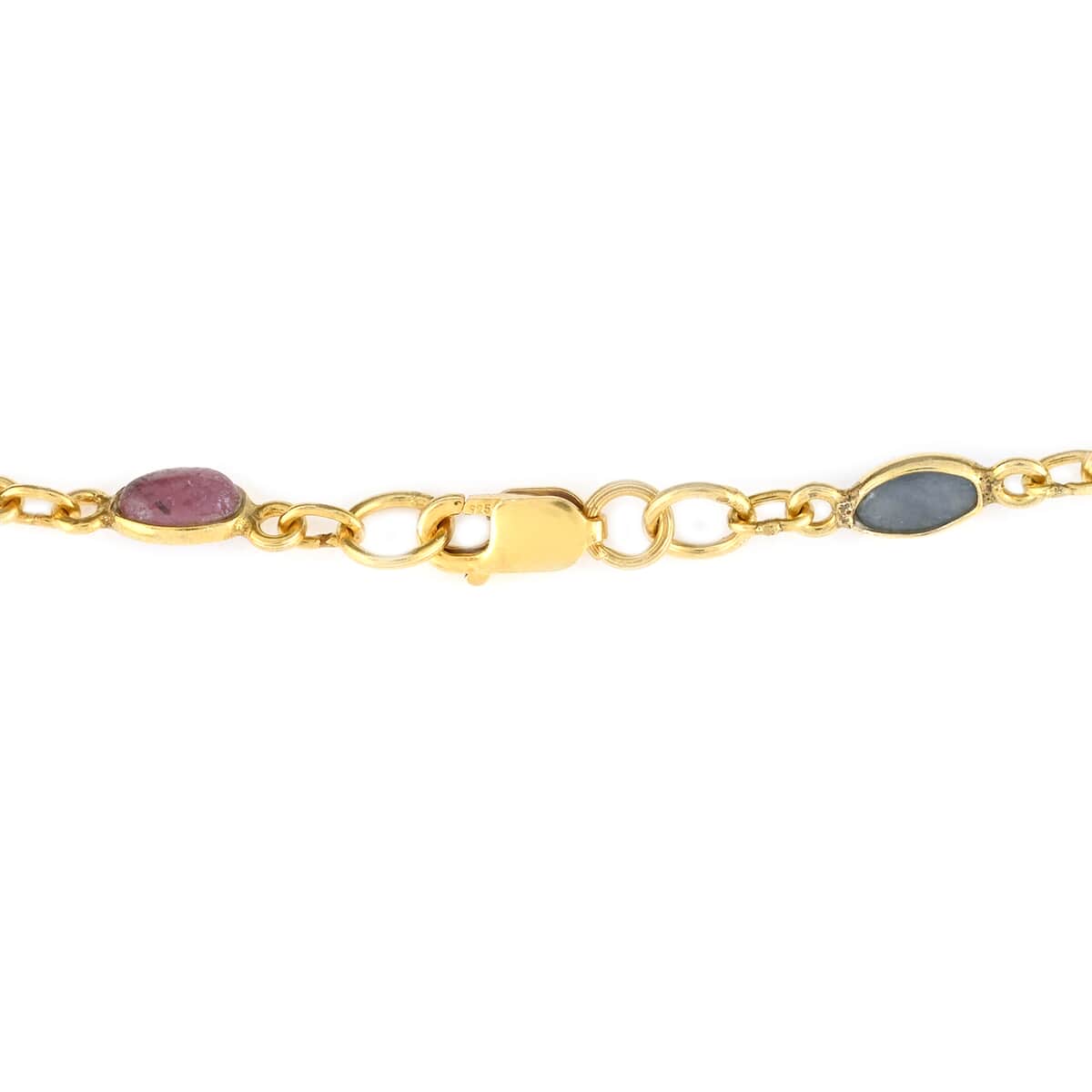 Ruby and Multi Sapphire Necklace 36 Inches in 14K Yellow Gold Over Sterling Silver 15.50 Grams 23.25 ctw image number 3