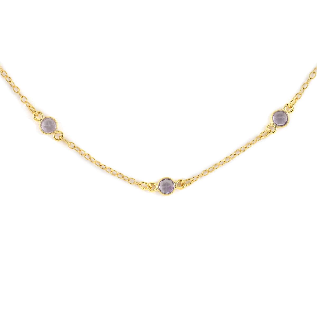 Amethyst Necklace 18 Inches in 14K Yellow Gold Over Sterling Silver 1.40 ctw image number 2