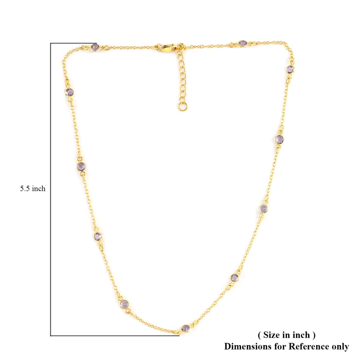 Amethyst Necklace 18 Inches in 14K Yellow Gold Over Sterling Silver 1.40 ctw image number 4