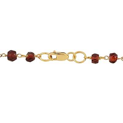 Freshwater Pearl and Mozambique Garnet Necklace 36 Inches in 14K Yellow Gold Over Sterling Silver 24.80 Grams 45.75 ctw