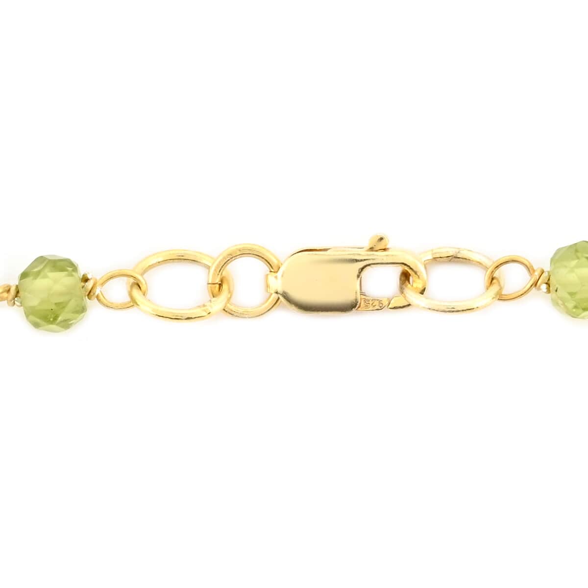 Peridot and Freshwater Pearl Necklace 35 Inches in 14K Yellow Gold Over Sterling Silver 22.70 Grams 38.40 ctw image number 3