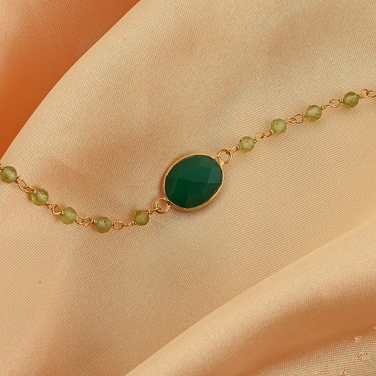 Peridot Bracelet in 14K Yellow Gold Over Sterling Silver (7.00 In) 6.10 ctw image number 1