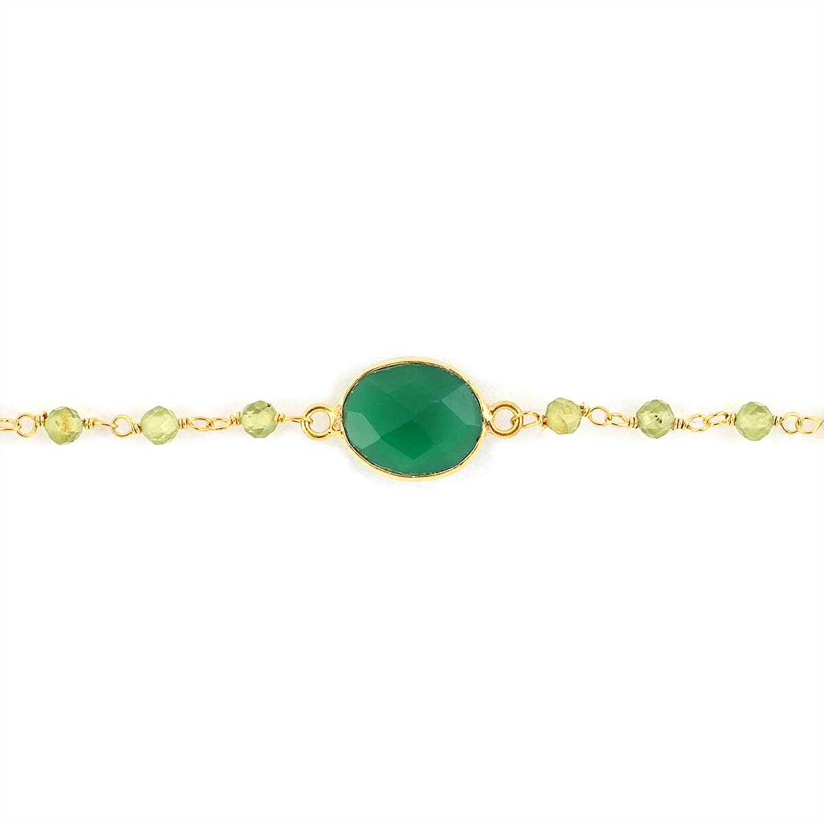 Peridot Bracelet in 14K Yellow Gold Over Sterling Silver (7.00 In) 6.10 ctw image number 2