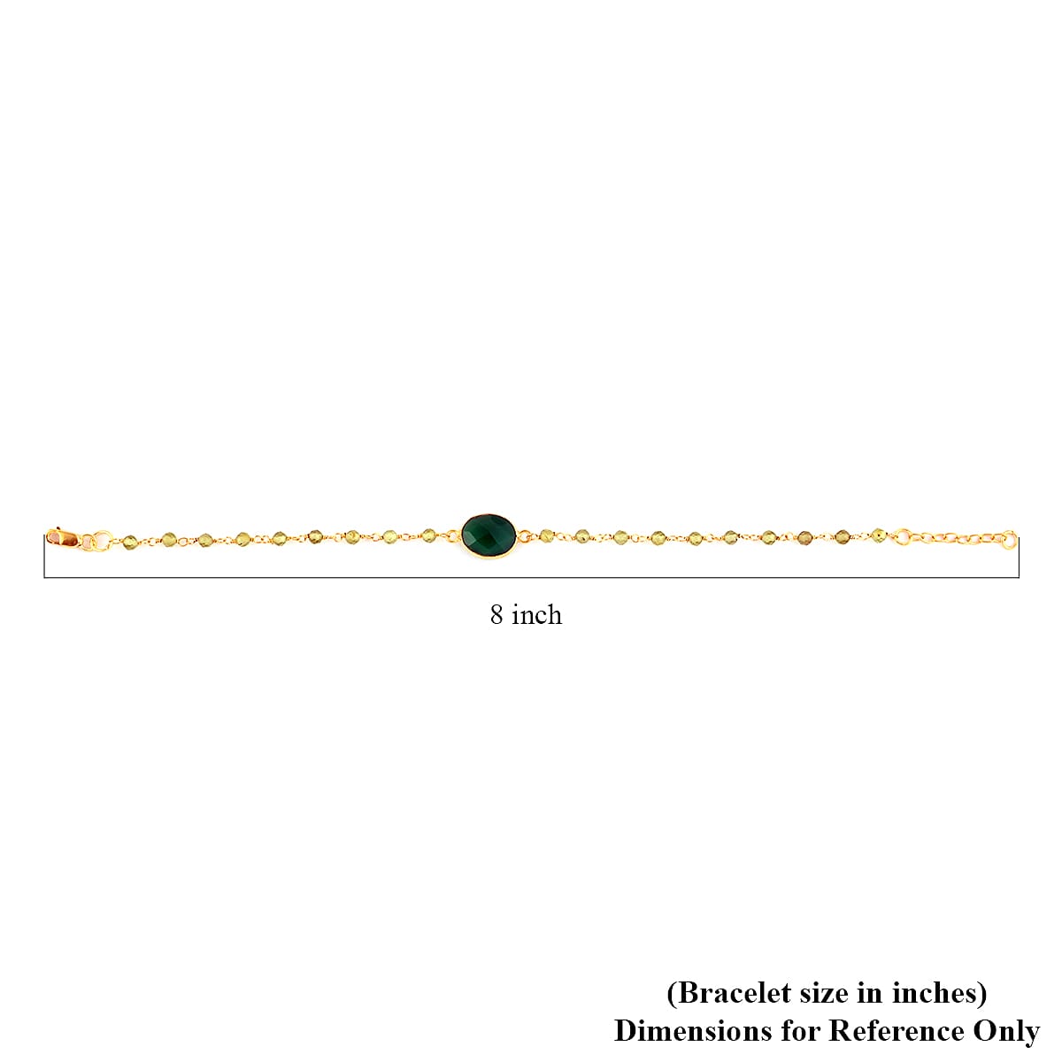 Peridot Bracelet in 14K Yellow Gold Over Sterling Silver (7.00 In) 6.10 ctw image number 4