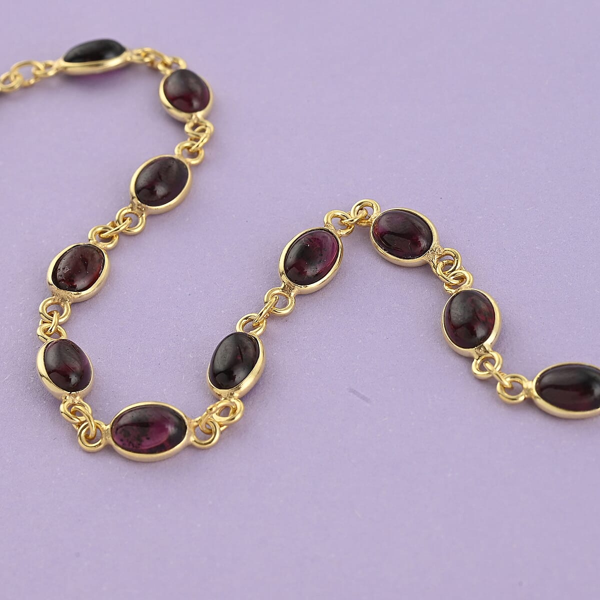 Mozambique Garnet Bracelet in 14K YG Over Sterling Silver (7.00 In) 4.55 ctw image number 1