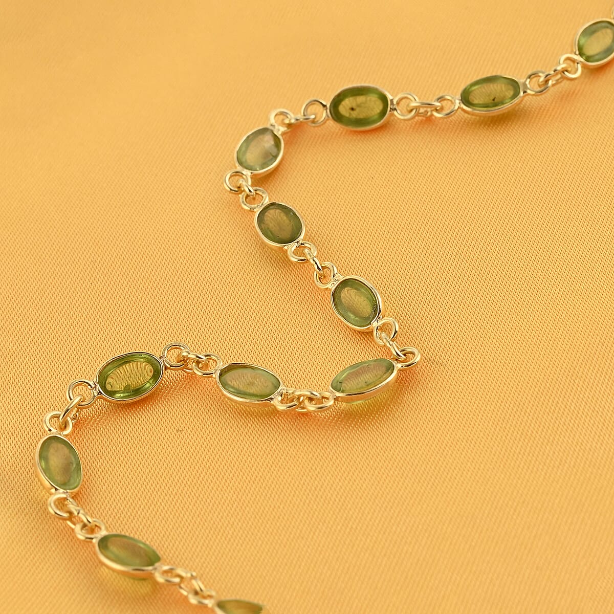 Peridot Bracelet in 14K Yellow Gold Over Sterling Silver (7.00 In) 3.75 ctw image number 1