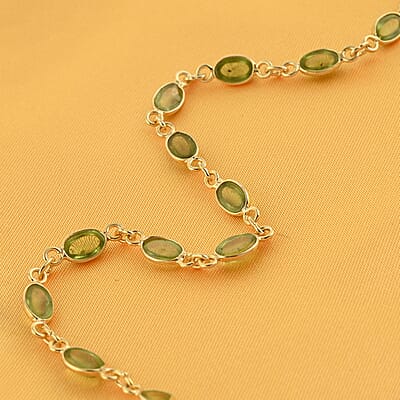 Peridot Bracelet in 14K Yellow Gold Over Sterling Silver (7.00 In) 3.75 ctw