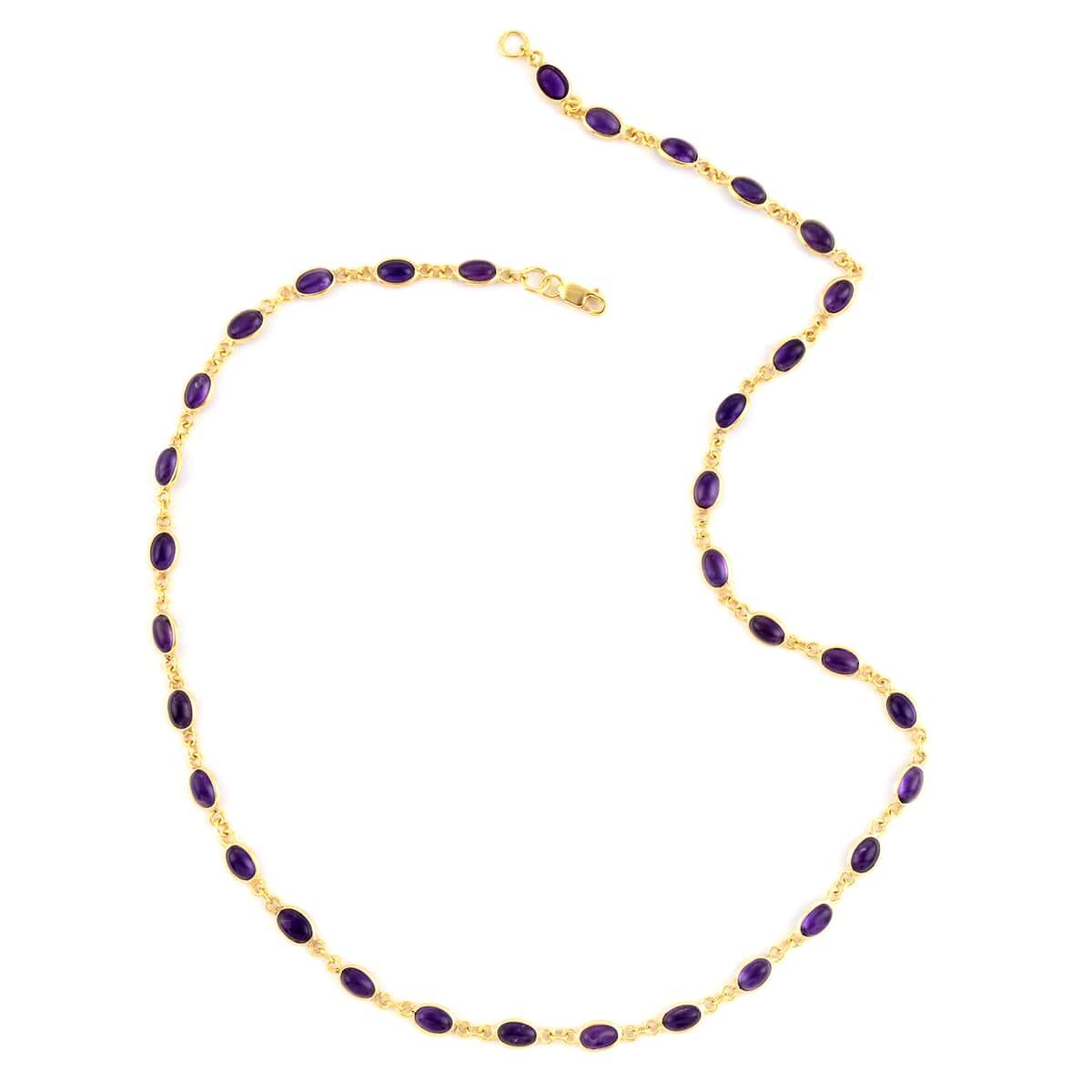 Amethyst Necklace 18 Inches in 14K Yellow Gold Over Sterling Silver 7.90 Grams 12.60 ctw image number 2