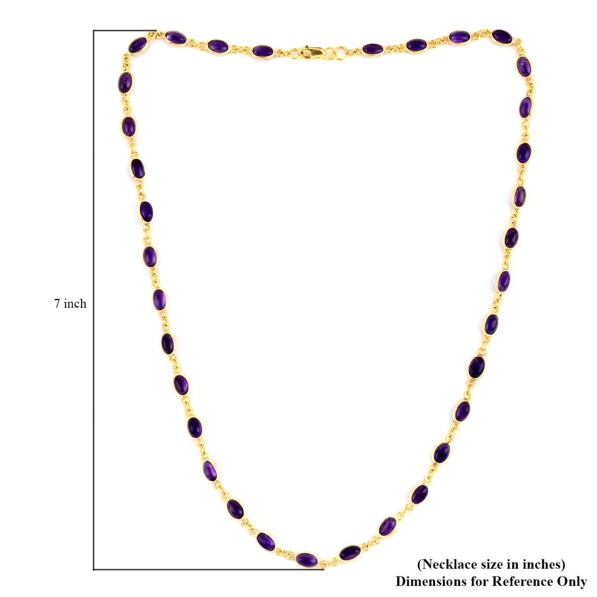 Amethyst Necklace 18 Inches in 14K Yellow Gold Over Sterling Silver 7.90 Grams 12.60 ctw image number 4