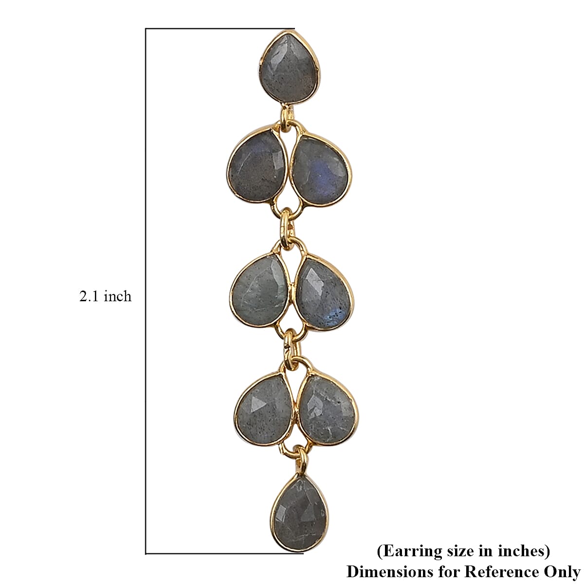 Malagasy Labradorite Dangle Earrings in 14K Yellow Gold Over Sterling Silver 8.25 ctw