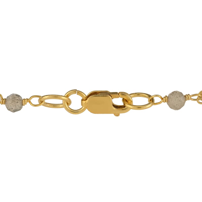 Malagasy Labradorite Double Layer Necklace 29 Inches in 14K Yellow Gold Over Sterling Silver 13.20 Grams 25.50 ctw