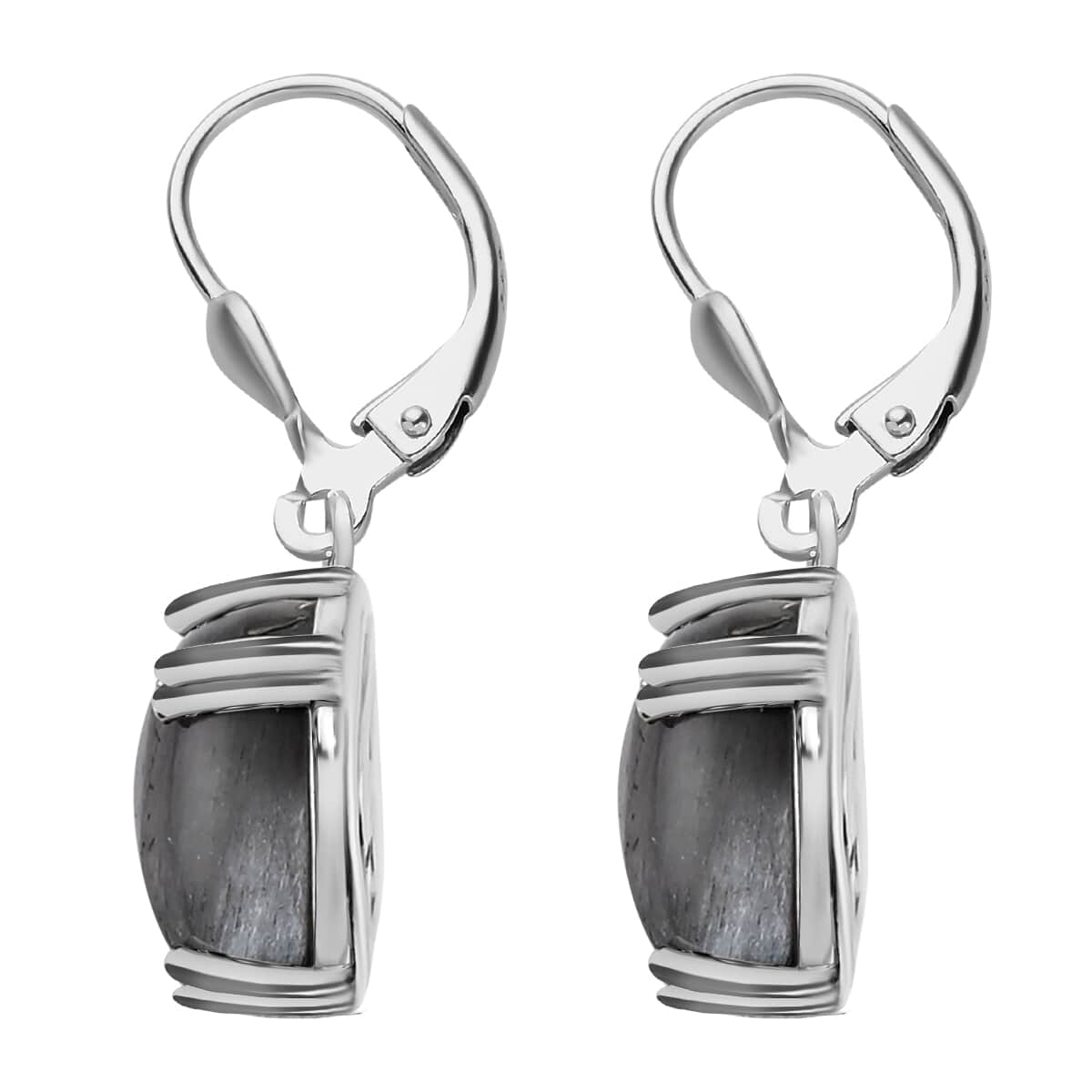 Golden Sheen Moonstone Dangling Earrings in Platinum Over Sterling Silver 16.00 ctw image number 3
