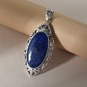 Lapis Lazuli Pendant in Platinum Over Copper with Magnet 23.15 ctw