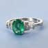 One Of A Kind Rhapsody 950 Platinum AAAA Brazilian Emerald and E-F VS Diamond Ring (Size 7.0) 5.35 Grams 1.70 ctw image number 1