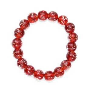 Red Color Murano Style Stretch Bracelet