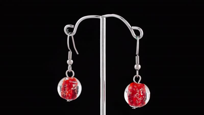 Red Color Murano Style Stretch Bracelet