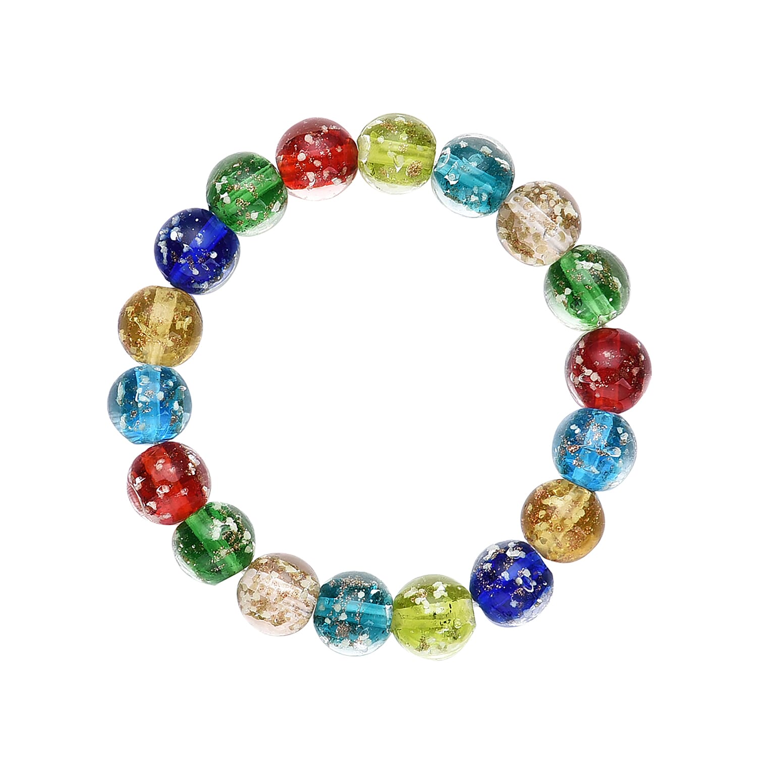Red Color Murano Style Stretch Bracelet