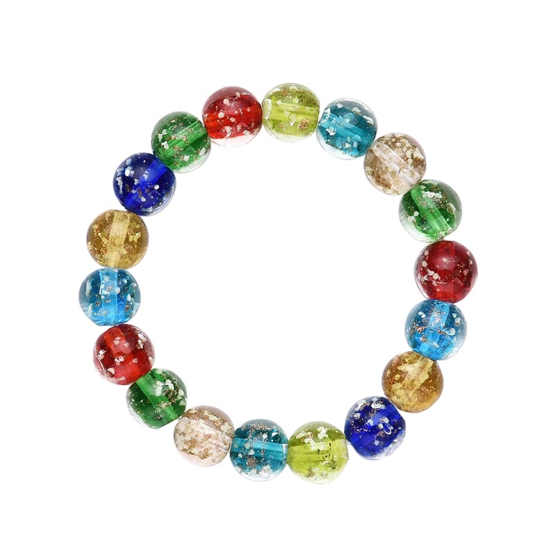Multi Color Murano Style Stretch Bracelet