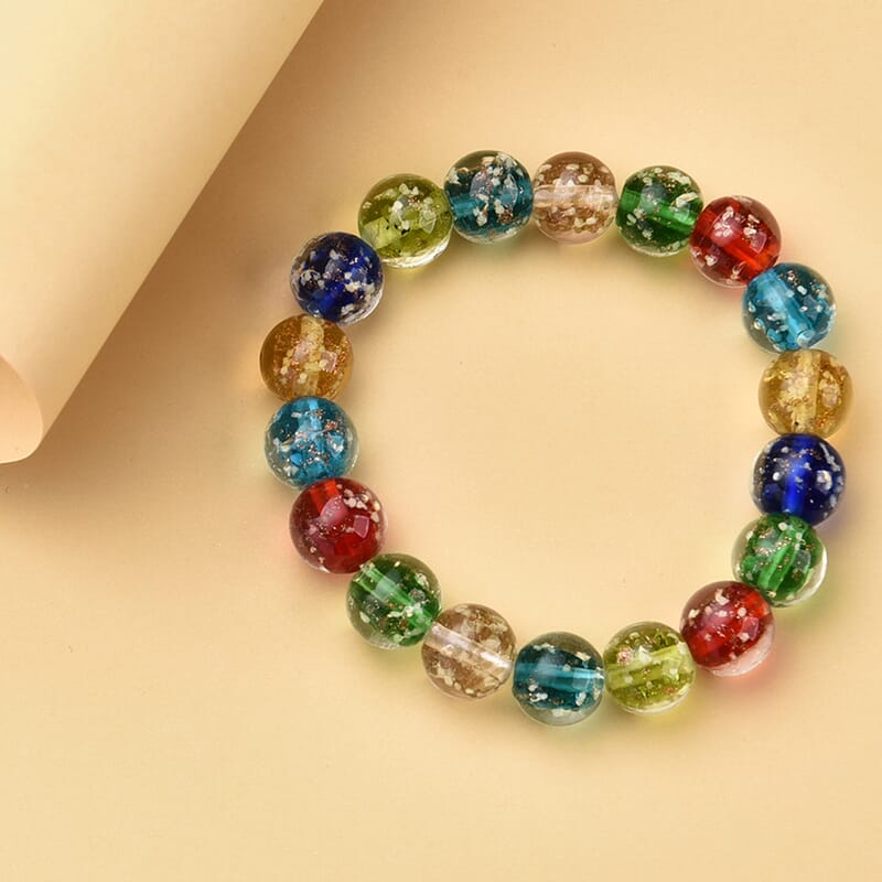 Multi Color Murano Style Stretch Bracelet