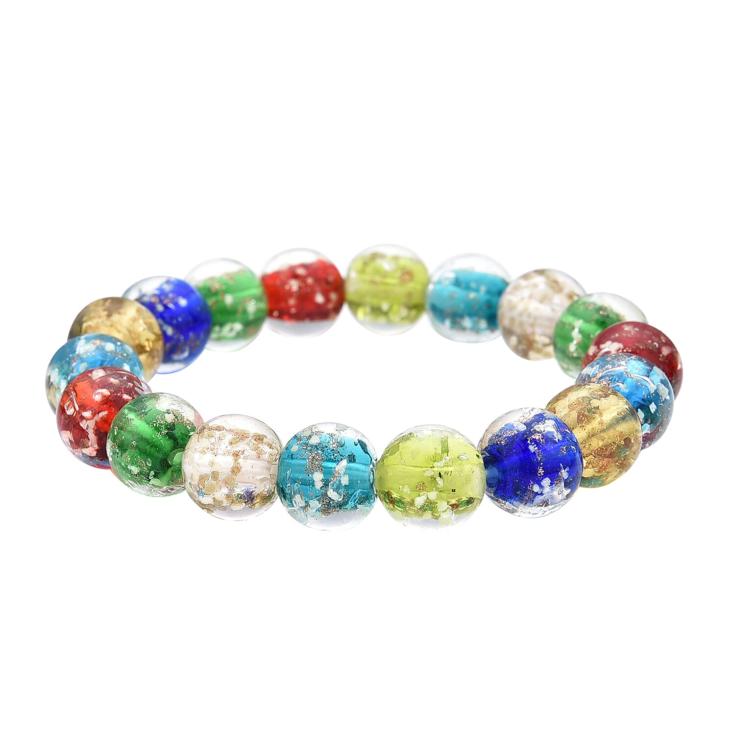 Multi Color Murano Style Stretch Bracelet
